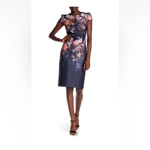 NWT Betsy Johnson floral cap sleeved sheath dress Sz 2